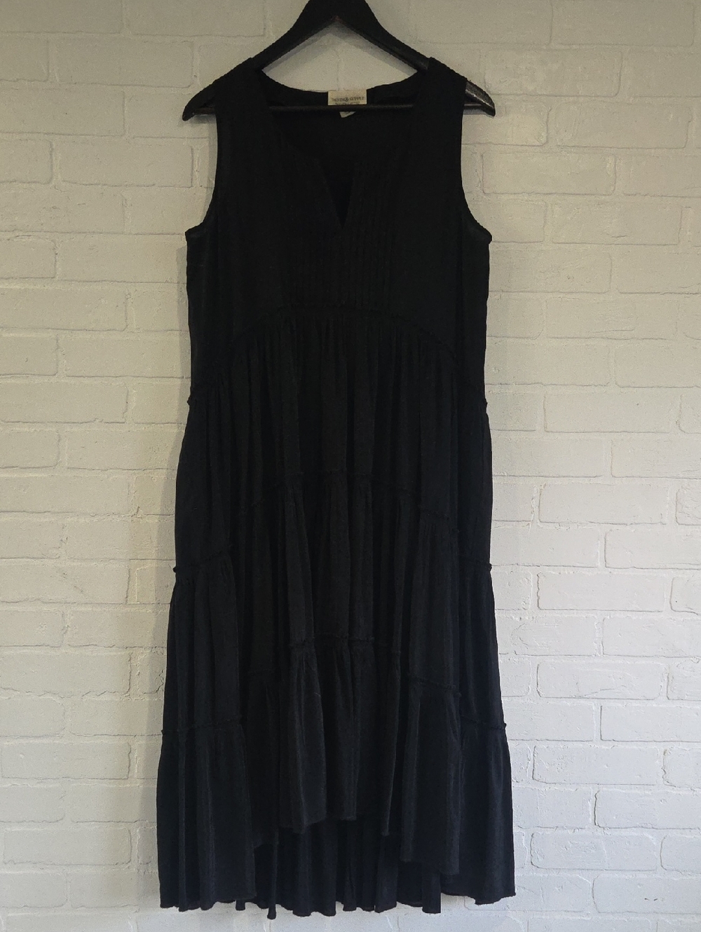 Denim & Supply Ralph Lauren Black Sleeveless Tiered Maxi Dress
